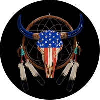 tire cover central dream catcher americana cow skull with american flag spare tire cover select tire sizeback up camera