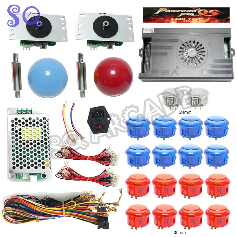 Newest Pandora SAGA 9S 3160 in 1 Retro Arcade Game Console 4Players  with Detachable joystick LED button DIY KIT Accessories
