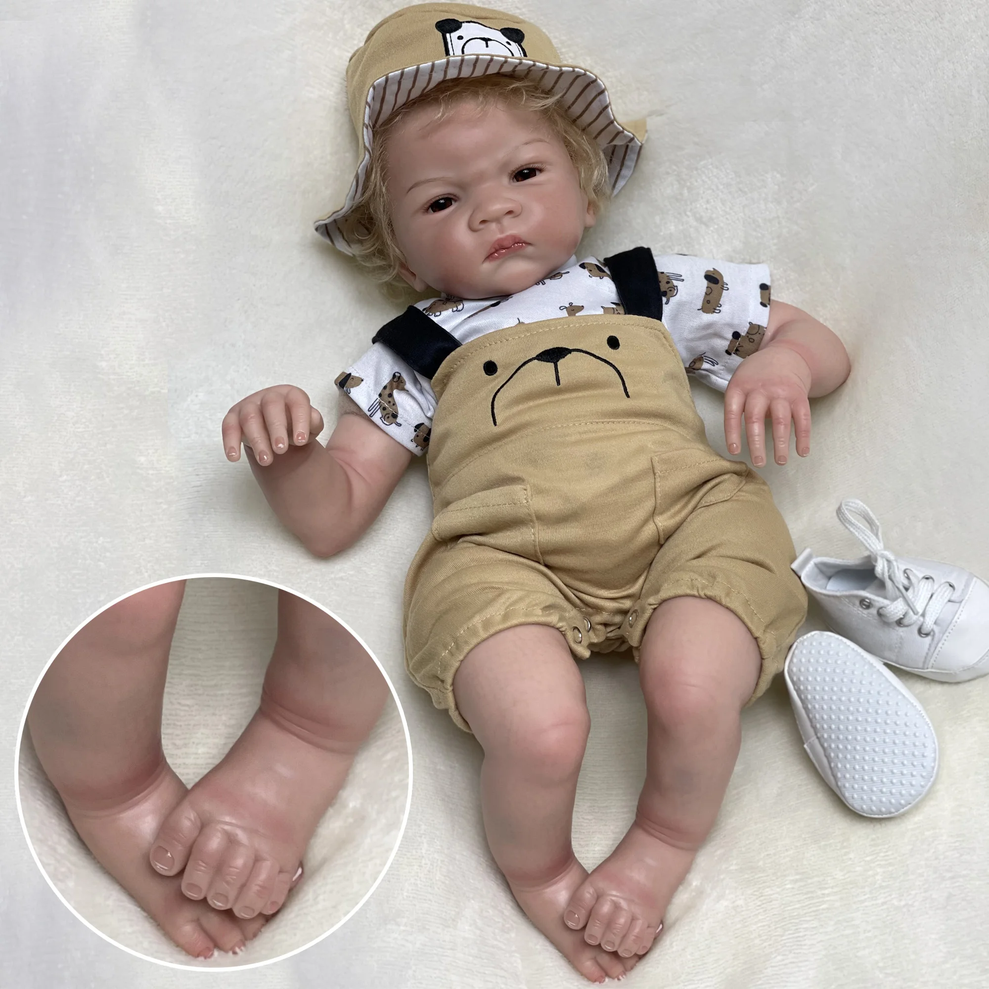 Кукла реборн 20 дюймов Реалистичная детская игрушка с открытыми глазами для
