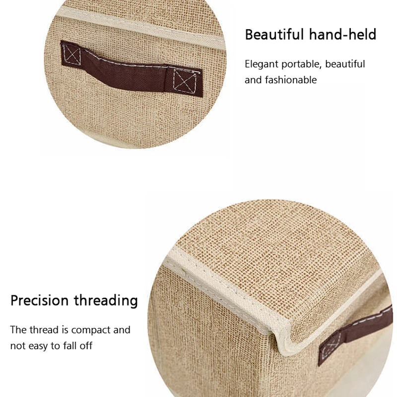 Хлопок и Лиен коробка для хранения с крышкой 2 размера одежда носки игрушки