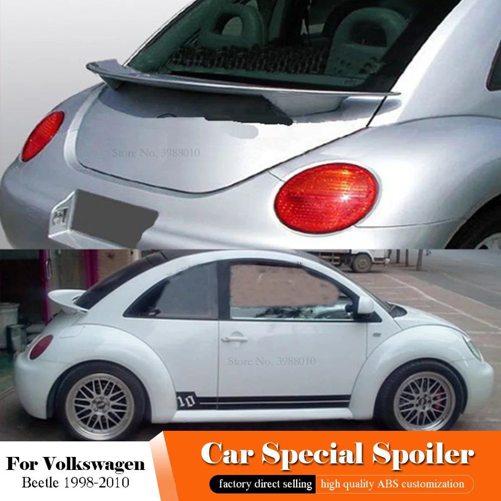 Для Volkswagen Beetle черный спойлер 1998 2010 FRP стекловолокно Неокрашенный задний на крыло