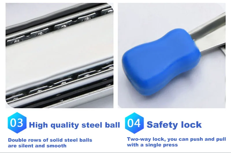 Heavy Duty bloqueio gaveta Slides, Corredores de