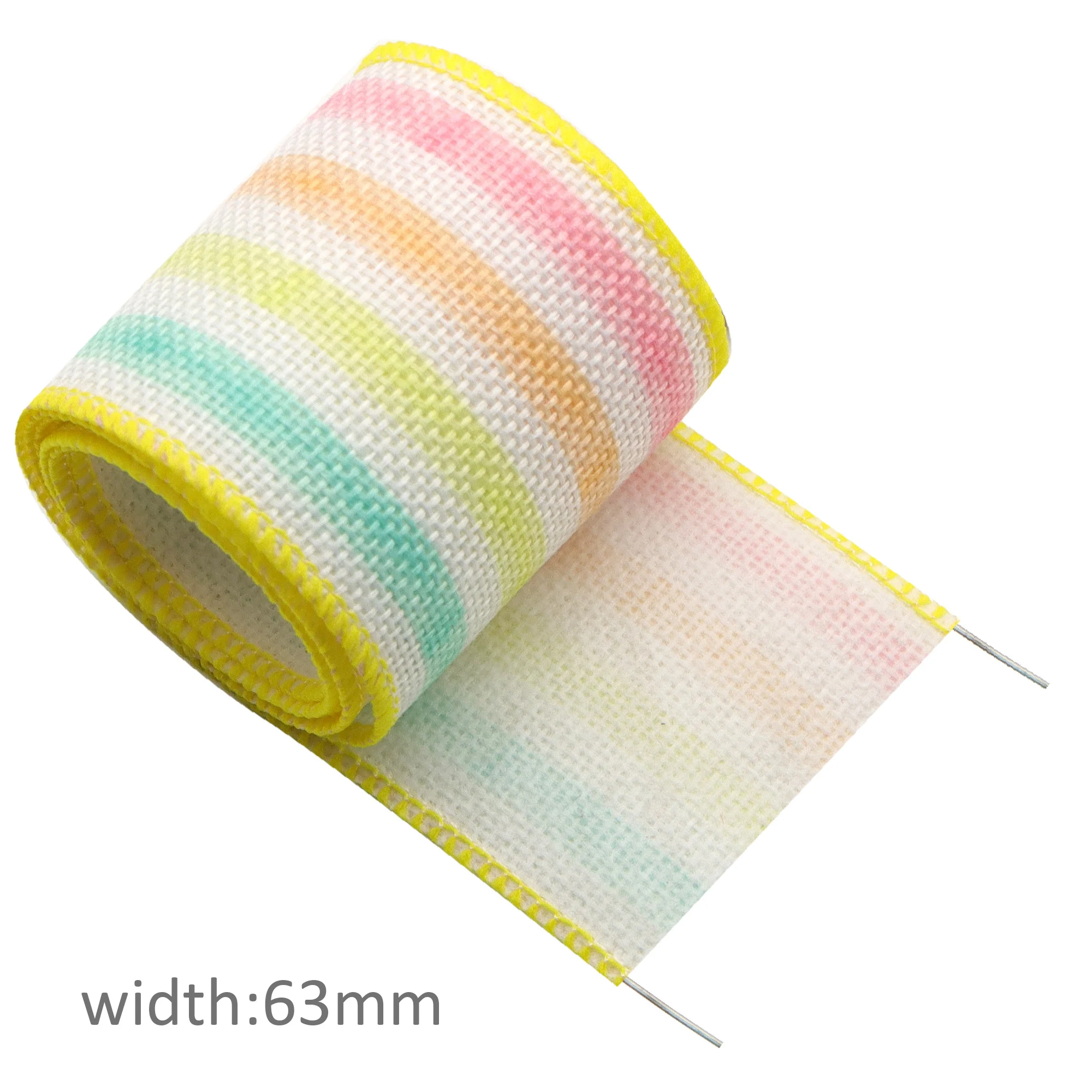 5 ярдов 63 мм Пасхальная лента с проводными краями из мешковины принтом кролика