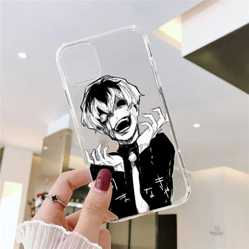 

tokyo ghoul Phone Case For iphone 12 11 8 7 6s 6 5 5s 5c se plus mini x xs xr pro max Transparent soft