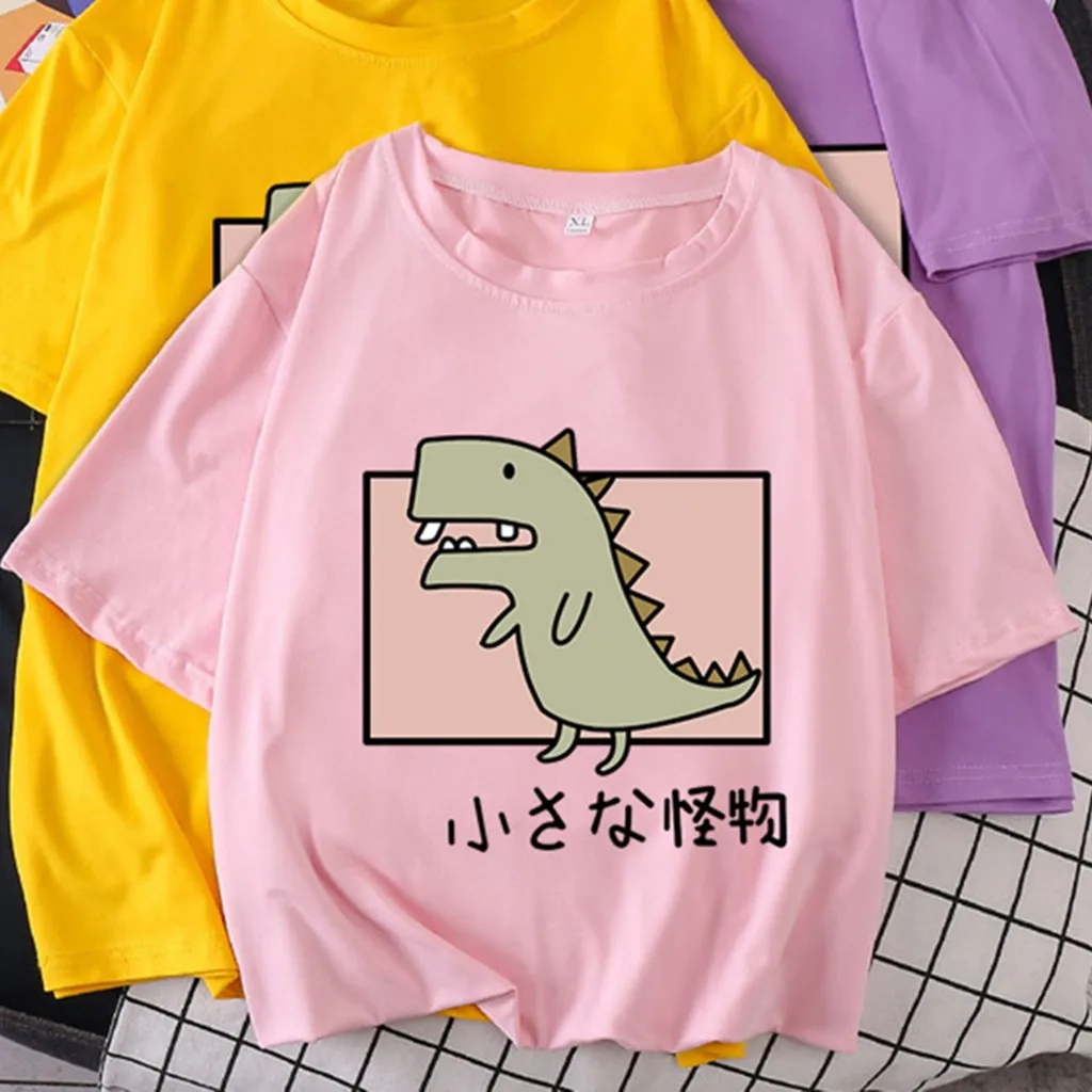 Милая футболка для женщин подростков Летняя одежда с короткими рукавами девочек