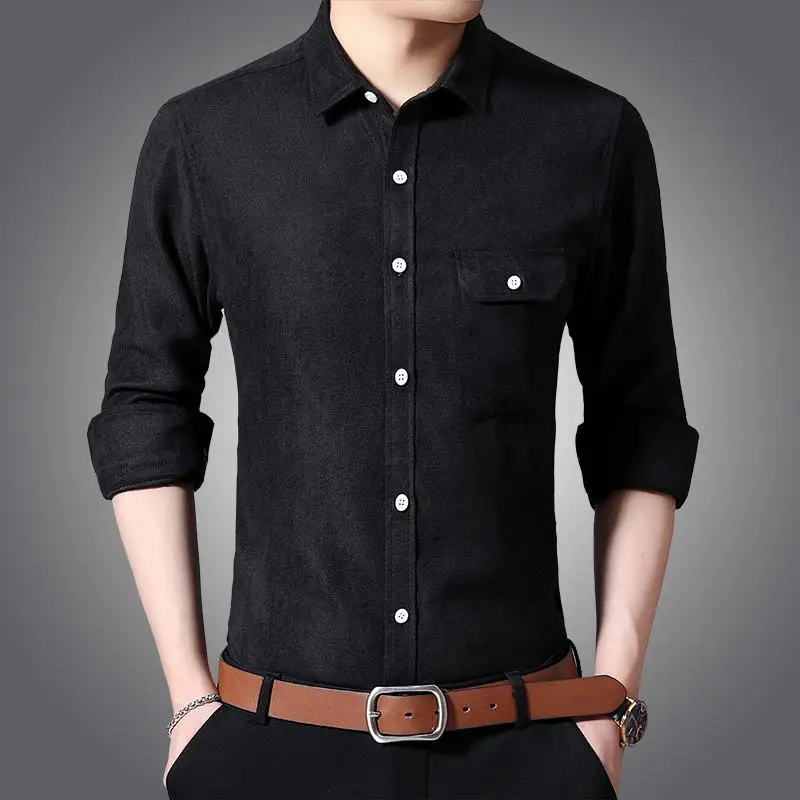 Мужская Фланелевая рубашка в клетку хлопок весна-осень 2019 Повседневная с длинным