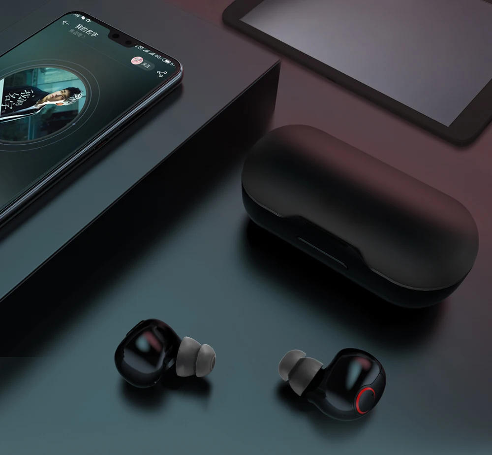 Bluetooth наушники 5,0 настоящие беспроводные наушники гарнитура Bluetooth стерео спортивные наушники с микрофоном зарядная коробка гарнитура