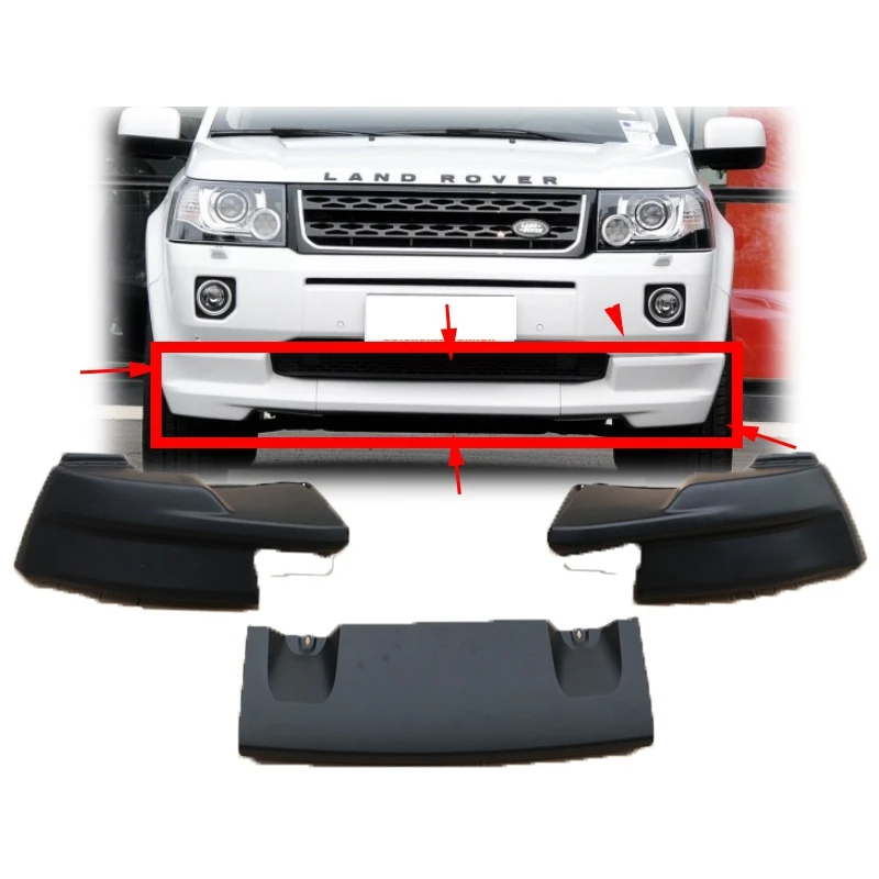 3 шт./компл. 2010- freelander 2 ABS Пластик Неокрашенный фронт бампера v-стиля для Land Rover freelander 2