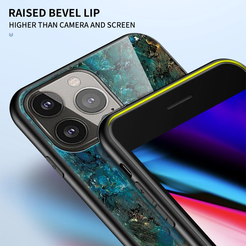 Модный мраморный чехол из закаленного стекла для iPhone 13 mini 11 12 Pro Max X XR XS 6 6s 7 8 Plus