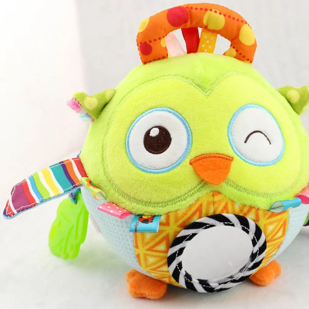 

Multifunctional Baby Cartoon Plush Ball Toys Owl Lion Soft Rattle Bell Early Educational Toy Baby Hand Grasp Ball