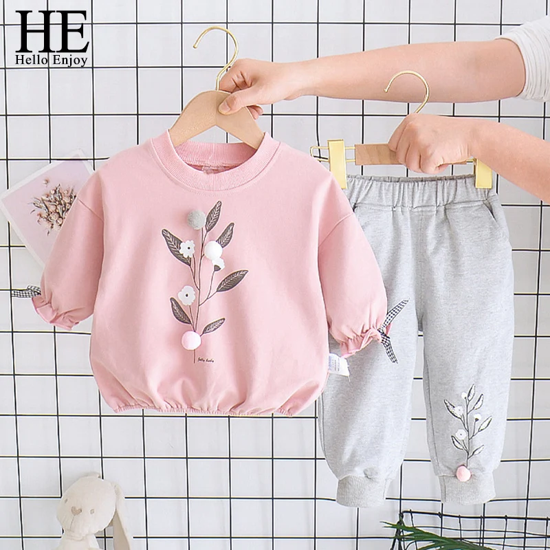 

HE Hello Enjoy Baby Girls Clothing Sets Autumn Winter Toddler Girls Clothes Kids Tracksuit For Girl Suit Children Clothing
