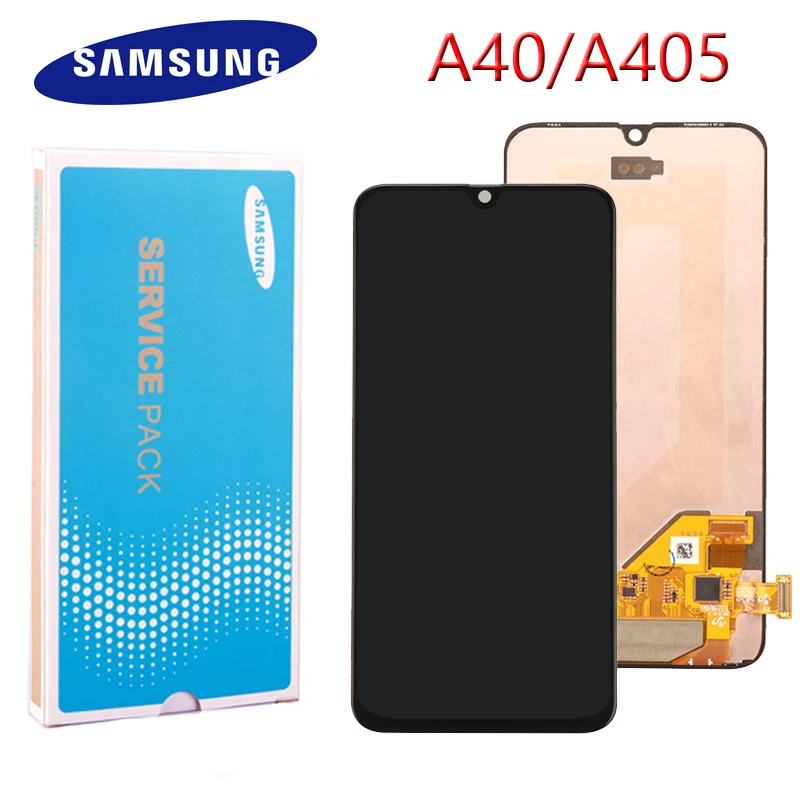 Оригинальный AMOLED ЖК дисплей для SAMSUNG Galaxy A40 LCD A405 с сенсорным экраном дигитайзер в