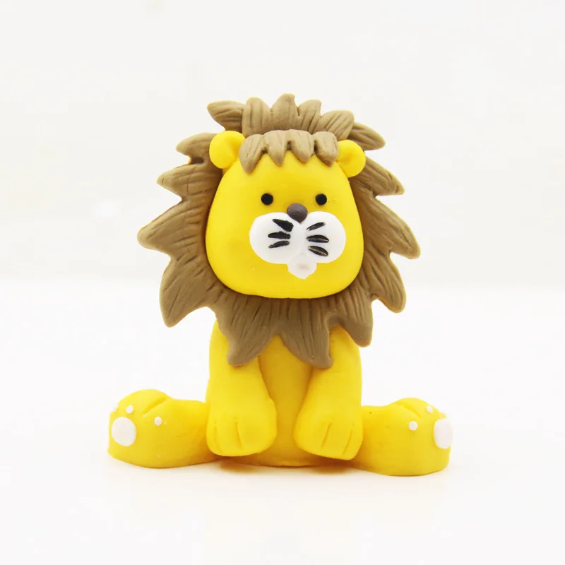 Lion Красивые украшения торта с изображением леса животных, лисы, белки, цветов, венок, гирлянда, топпер для торта, товары для детского дня рождения - Цвет: Lion