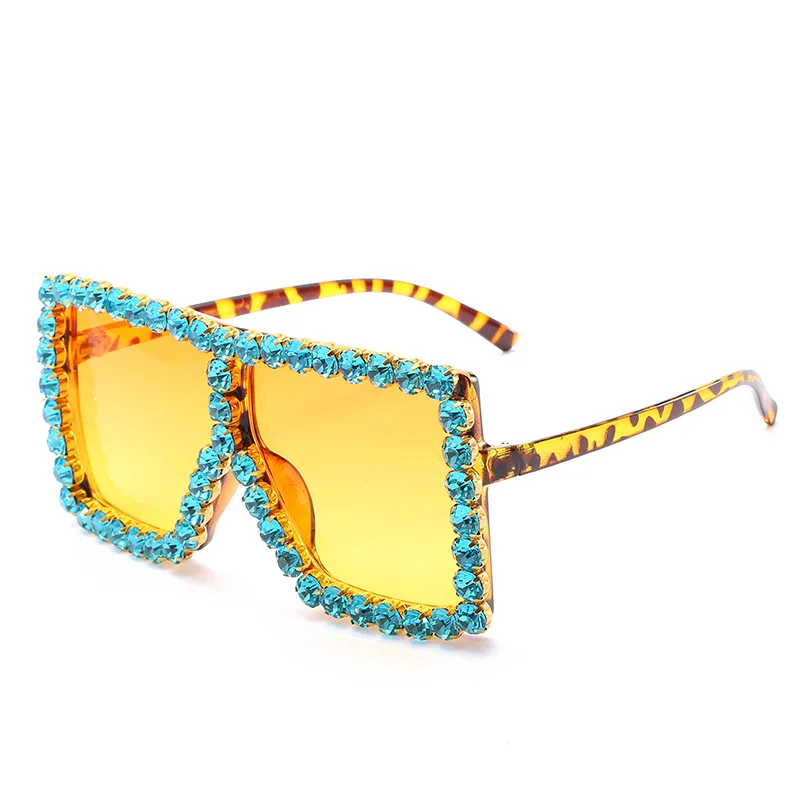 

Ettatend Big Frame Oversized Sunglasses Women 2021 Luxury Rhinestone Square Sun Glasses Bling Eyeglasses Fashion Shades