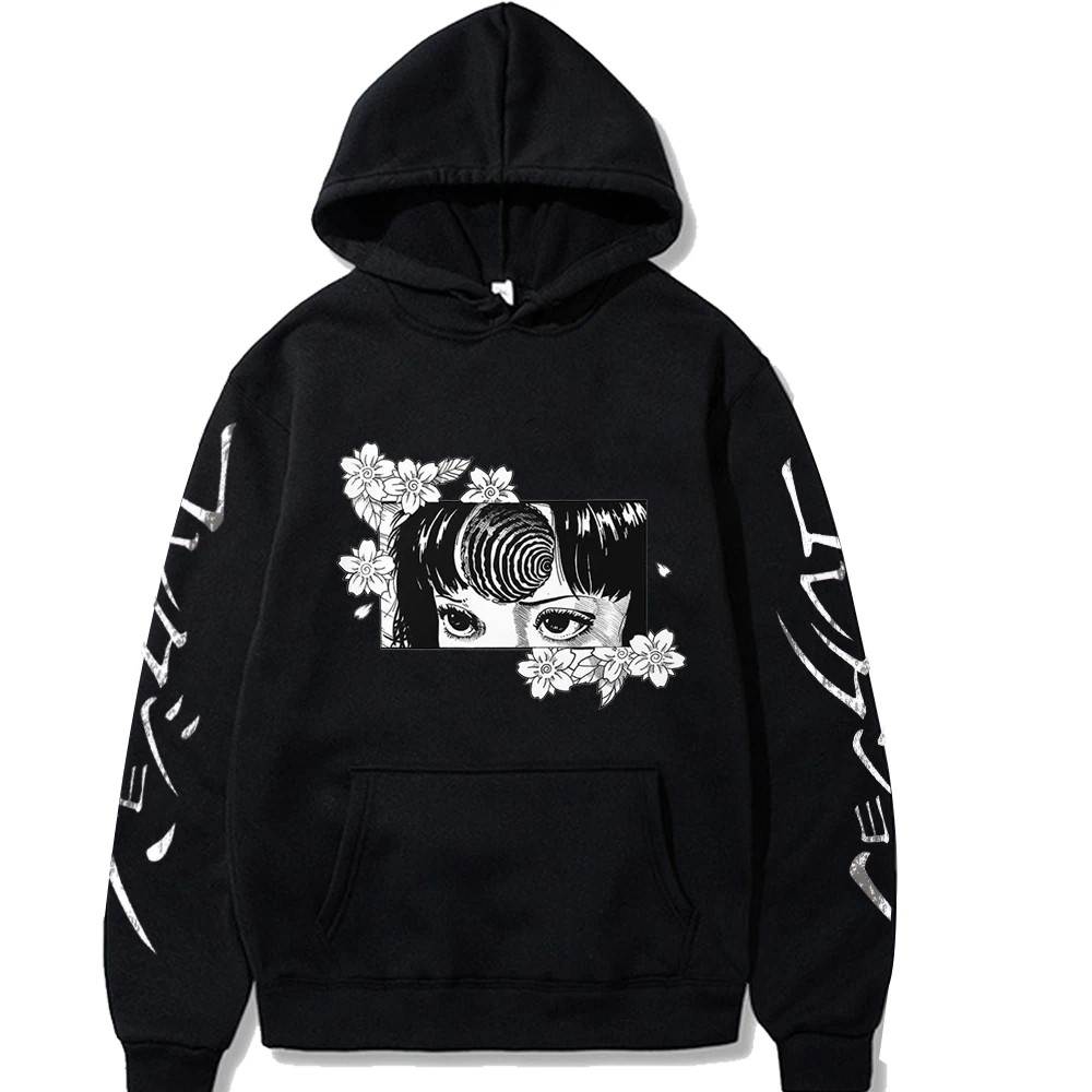 

Anime Junji Ito Uzumaki Print Sweatshirt Man Autumn Fleece Hoody Fashion Casual Swetshirt Men Women's Harajuku