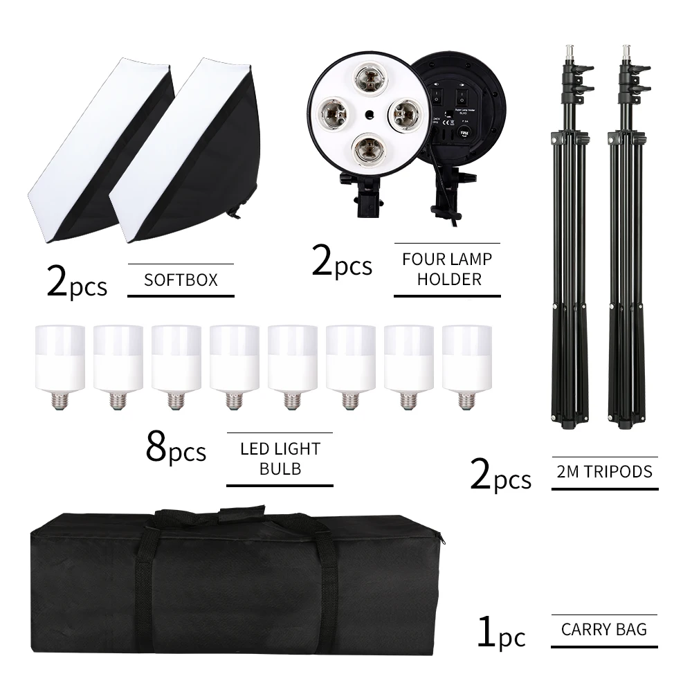 Софтбокс для фотосъемки фотостудии профессиональный светильник E27 socket софтбокс