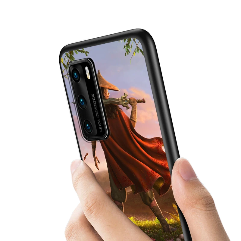 

Raya And Dragon character Silicone Cover For Huawei P40 P30 P20 Pro P10 P9 P8 Lite RU E Mini Plus 2019 2017 Black Phone Case
