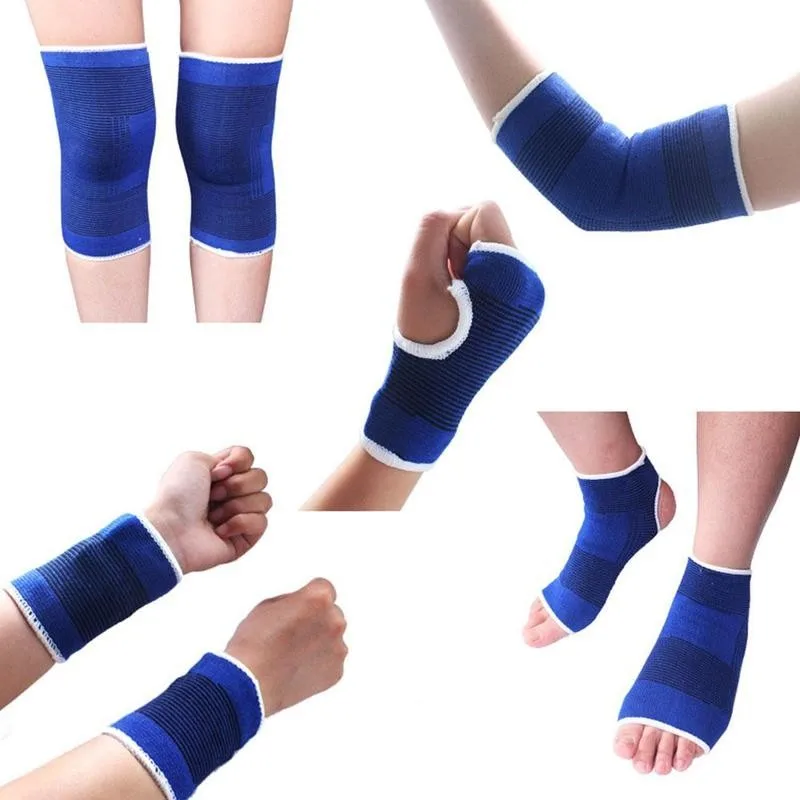 

1 Pair Elastic Sport Protection Band Protective Gear Knitted Wrist Elbow Knee Pads Support Ankle Sprain And Prevention Band 2022