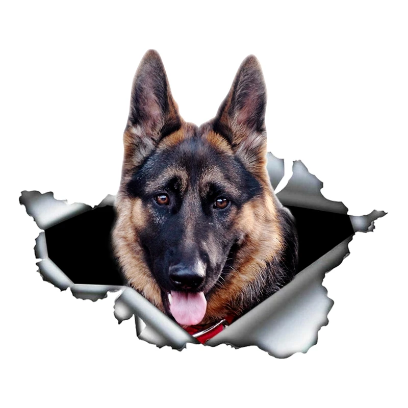 

B0138# 26/30 cm Self-adhesive 3D Decal German Shepherd Pet Dog Car Sticker Waterproof Auto Decors on Bumper Rear Window Loptop