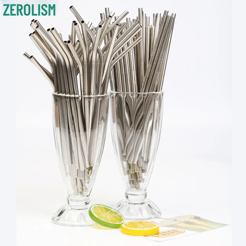 Многоразовые металлические соломинки из нержавеющей стали 200 шт./лот оптом E co