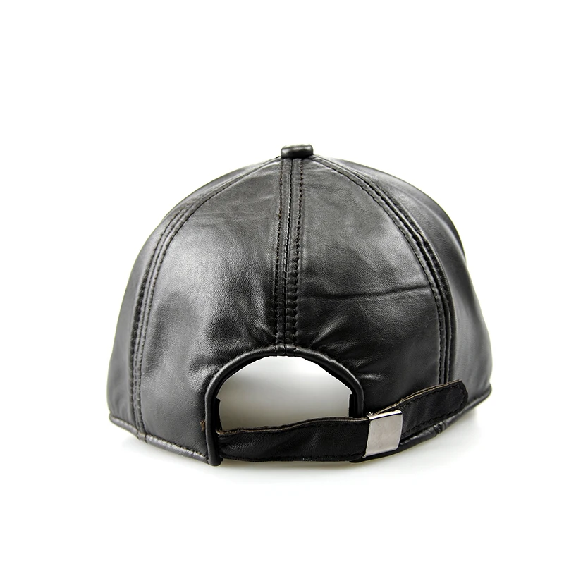 Spring genuine leather man's baseball cap hat men's real adjustable trucker driving black snapback hats caps B14 | Аксессуары