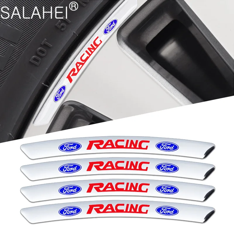 Изогнутые наклейки на автомобильные диски колеса 4 шт. для Ford Racing Mustang 2018 2015 Shelby GT