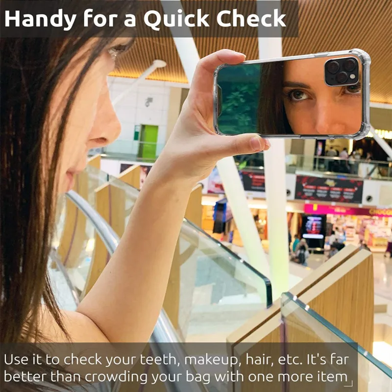 Luxury Clear Makeup Mirror Phone Case For iphone 11 12 Pro XS MAX Mini XR X 7 8 6S 6 Plus SE 2020 Shockproof Soft Silicone Cover