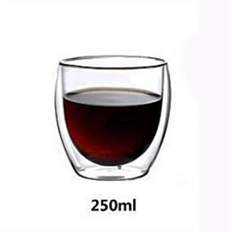 Top-Household Drinkware Heat Resistant Double Layers Glass Kungfu Tea Cup Coffee Milk Cup(250ML) | Дом и сад