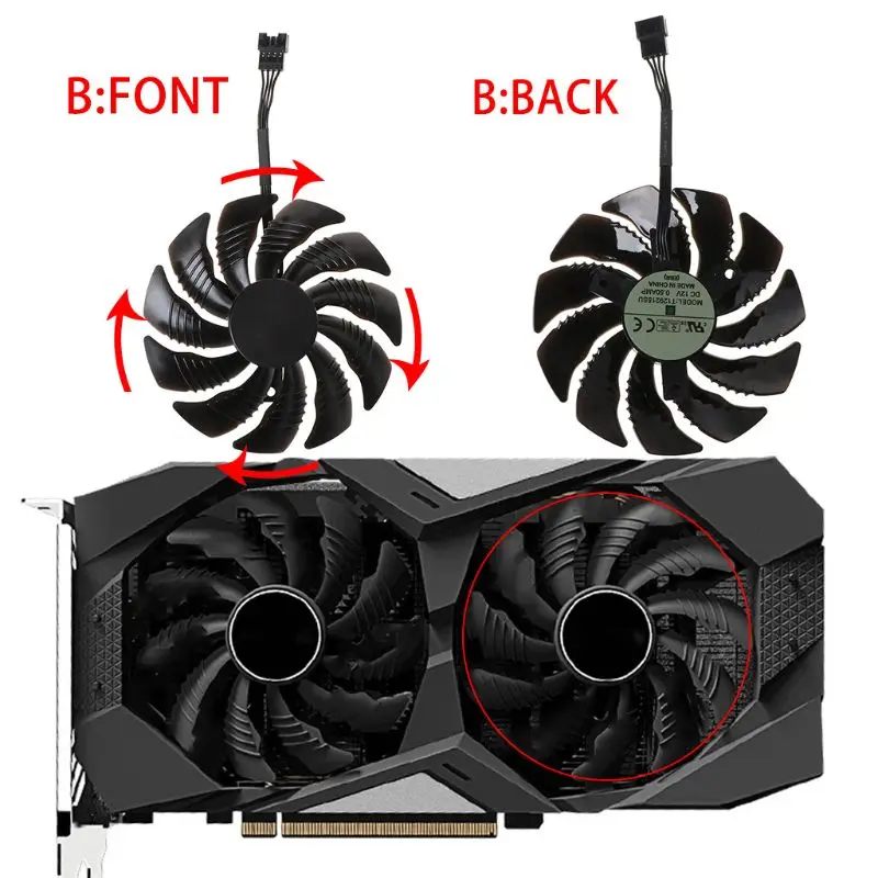 

T129215SU 85mm Cooling Fan Cooler for Gigabyte Geforce GTX 1050 1050TI 1060 1070