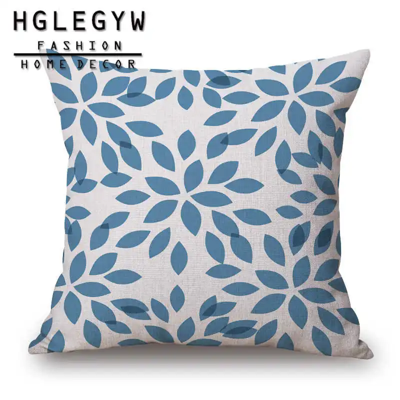 Розовая синяя Геометрическая полосатая наволочка хлопковая льняная с принтом