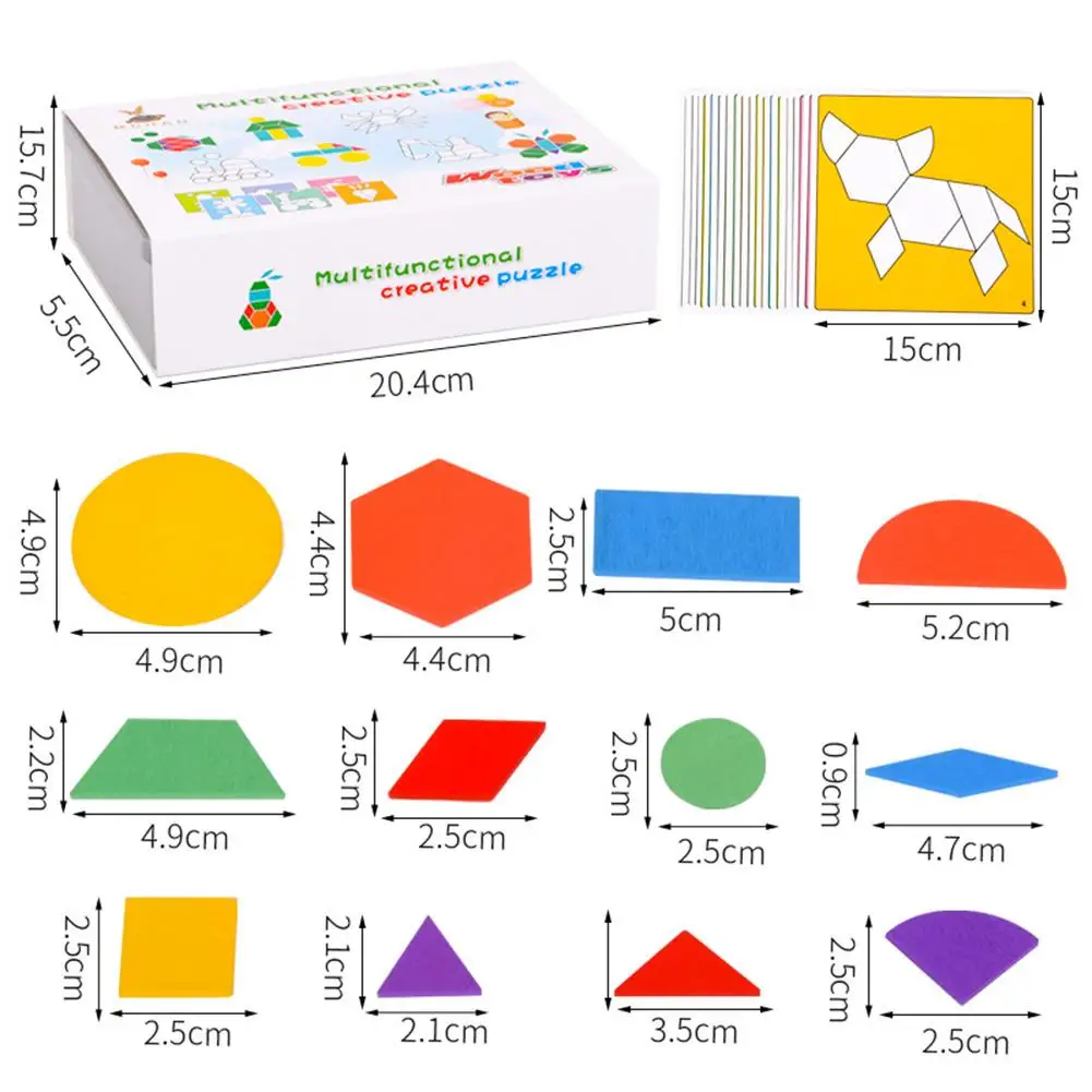 

Baby Children Educational Handmade Jigsaw Puzzle Board Set Colorful Wooden Toy Learning