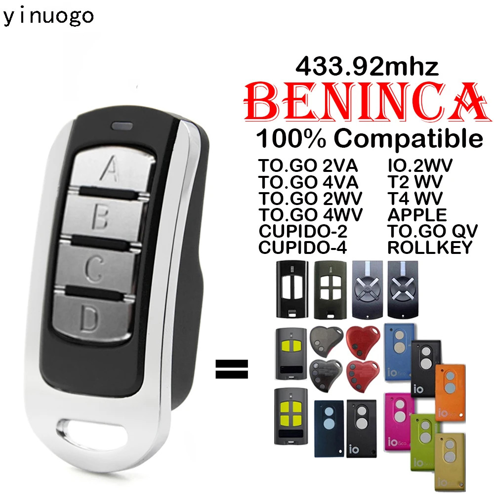 

Пульт дистанционного управления для гаража BENINCA TO GO 2WV 4WV BENINCA T2WV T4WV BENINCA, пульт дистанционного управления CUPIDO IO, непрерывный код и фиксированн...