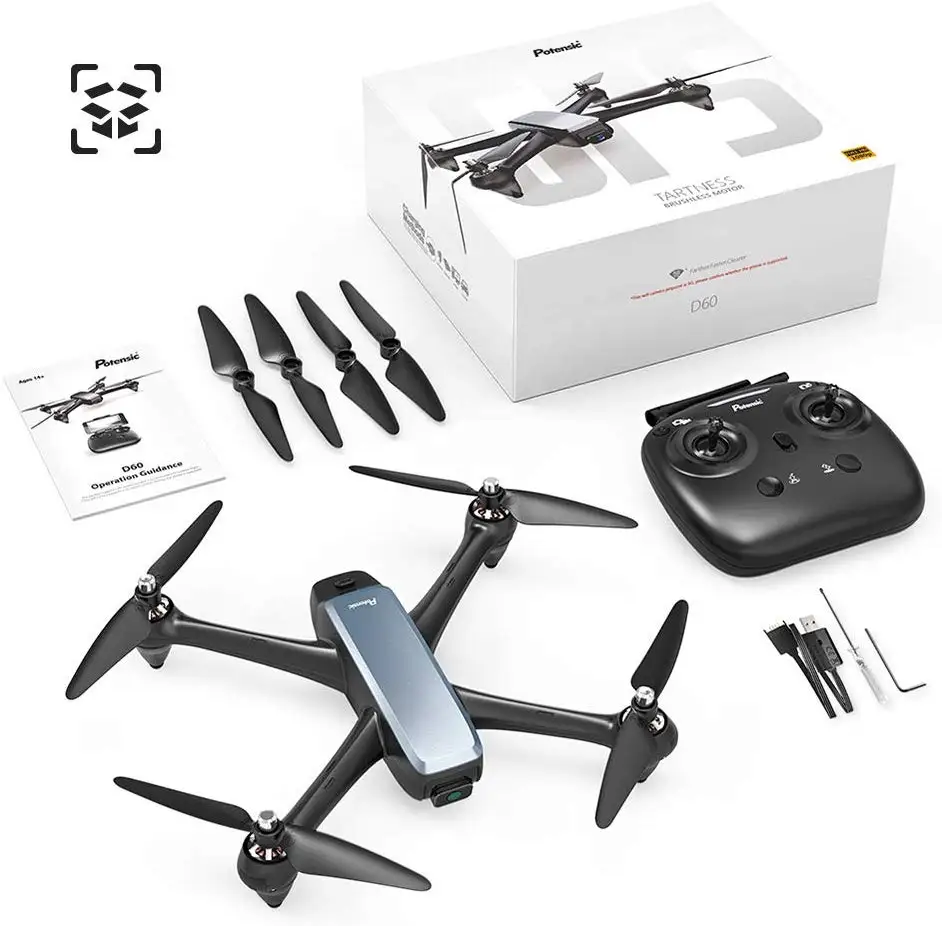 Potensic D60 gps Дрон с 4K широкоугольным HD FPV двойной камерой бесщеточный мотор RC