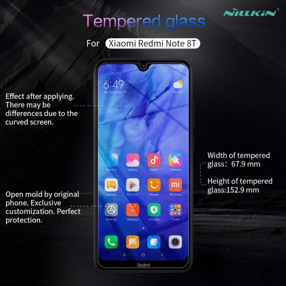 Защитная пленка из закаленного стекла для xiaomi redmi note 8 T NILLKIN Amazing H Nanometer, Противоударная пленка для redmi note 8 T