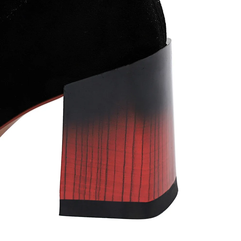 

2019 New Fashion Ankle Elastic Sock Boots Chunky High Heels Winter Warm Women Sexy Party Booties Pointed Toe Shoes Woman