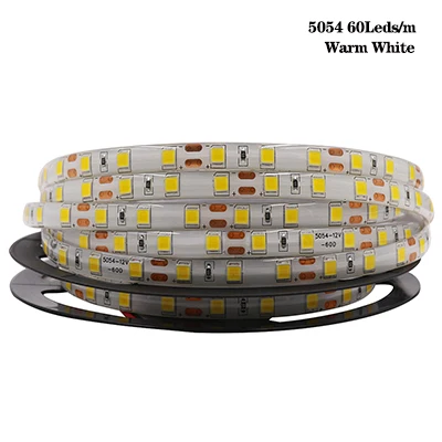 5054 60Leds WW 5 м/лот DC12V SMD5050 5054 2835 Светодиодные ленты веревка лента 300 светодиодный 1200 светодиодный Водонепроницаемый гибкий светодиодный лента светильник домашний Декор Светильник - Испускаемый цвет: 5054 60Leds WW
