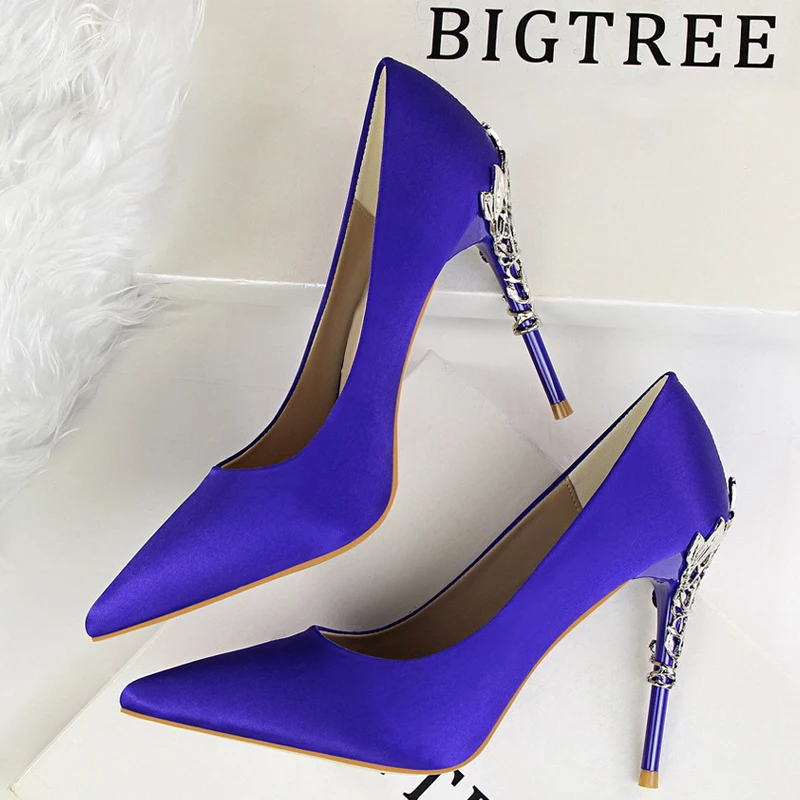 

Туфли BIGTREE женские с металлическим каблуком, дизайнерская обувь на шпильке, 13 цветов, свадебная обувь, базовая обувь, 2021