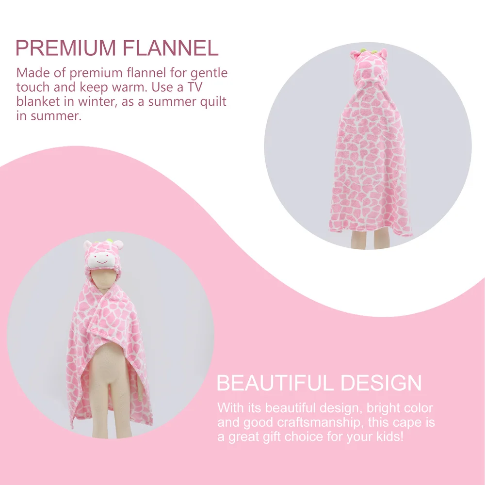

Winter Warm Hooded Blanket Flannel Gentle Cartoon Hooded Cape for Kids