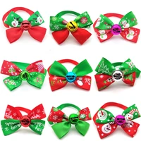 3050 pcs new dog accessories for small large dogs christmas design dog bow ties xmas with bells dog bowtie pet supplies bows