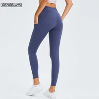 senselink womens sports high waist sexy pants leggings slim tight fitness pants sports leggings indoor yoga womens