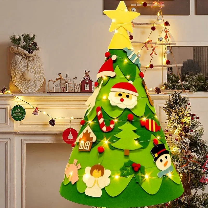 

Felt Christmas Tree Led Lights Christmas Decorations For Home 2022 Christmas Tree Ornaments Felt Christmas Tree For Kids
