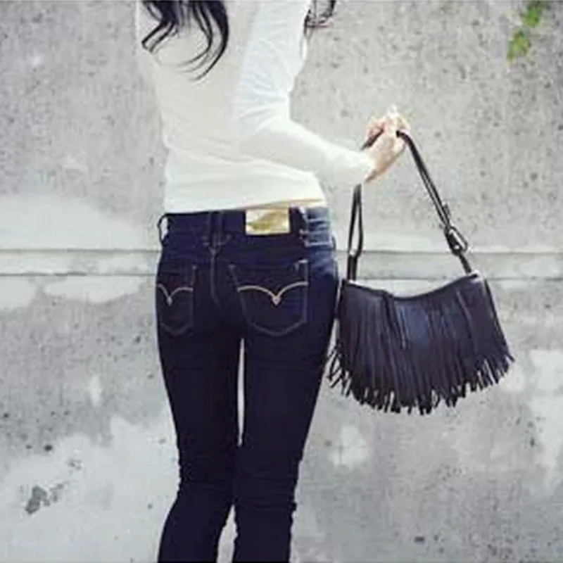 Модные продукты Бахрома Кисточкой кошелек мессенджер через плечо Бохо сумка из