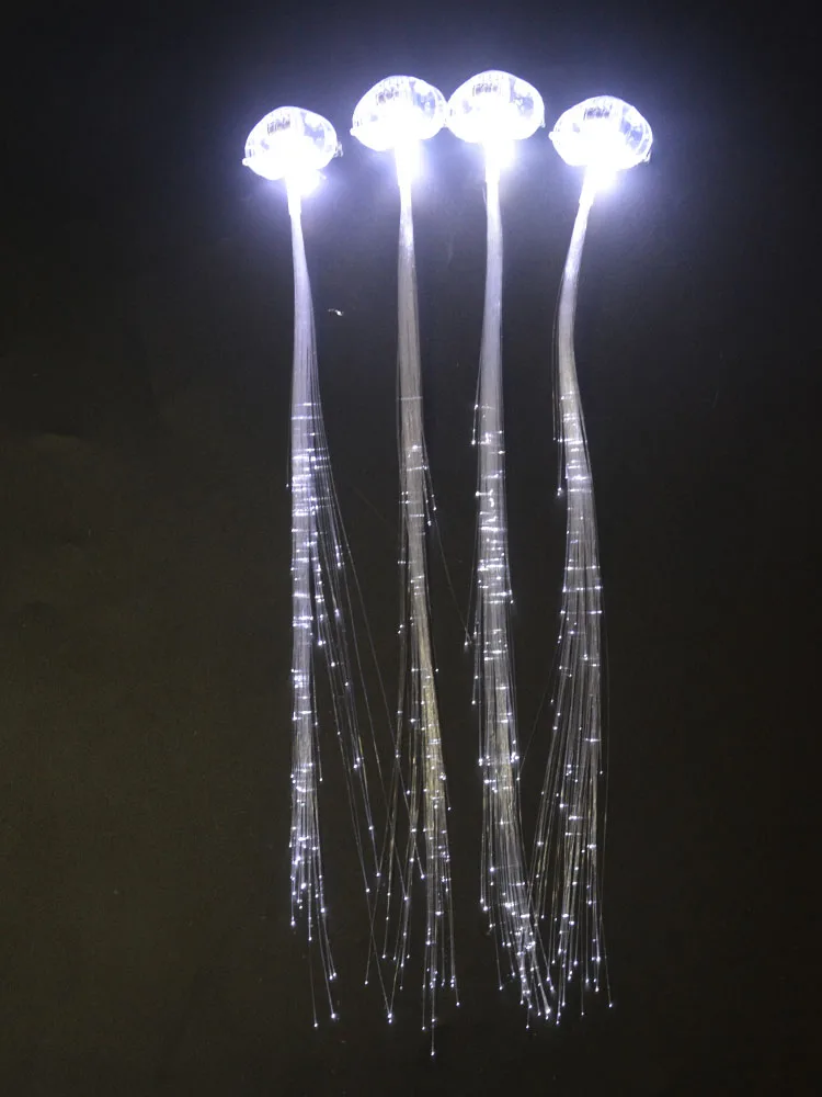 

100pcs Led Party Decor White LED Hair Clip Light-Emitting Fiber Optic Wire Hairpin Luminous Silk Braids Styling Wedding Birthday