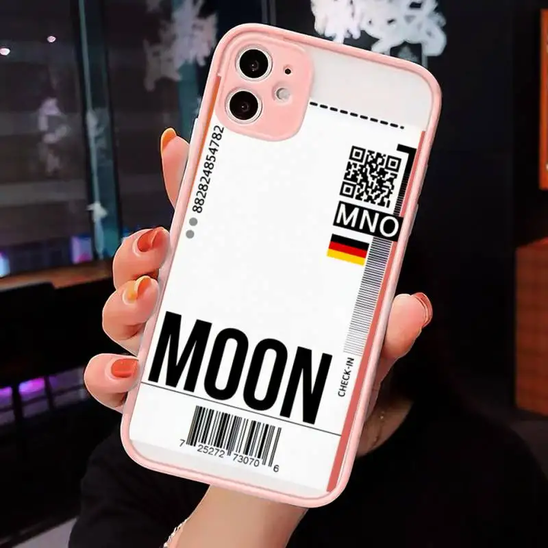 

Air ticket Phone Cases Matte Transparent For iPhone 12 Mini 11 Pro XR XS Max 7 8 Plus