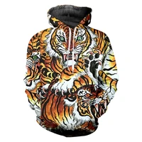 ujwi unisex yellow hoodie womenmen harajuku print tiger 3d sweatshirt pullover male hip hop punk long sleeve hooded coat 5xl