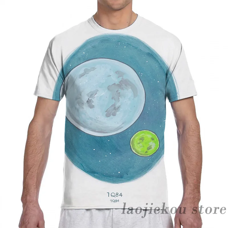Мужская футболка Haruki Murakamis 1Q84 с иллюстрацией женская модная со сплошным принтом