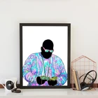 Знаменитый Большой красочный принт рэп постер хип-хоп поп-культура модный хипстер уличное искусство Картина на холсте домашний декор стен