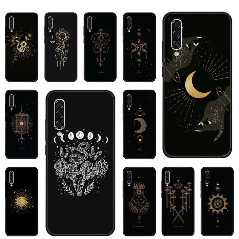 

Art Sun Flowers Snake Phone Case For Samsung galaxy S note 7 8 9 10 20 fe edge A 6 10 20 30 50 51 70 lite plus Soft Silicone