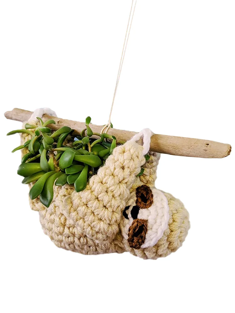 

Flower Planter Wall Hanging knitting Basket Garden Vine Pot Plants Holder