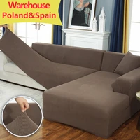 plush l shaped sofa cover for living room gray black elastic furniture couch slipcover chaise longue corner sofa